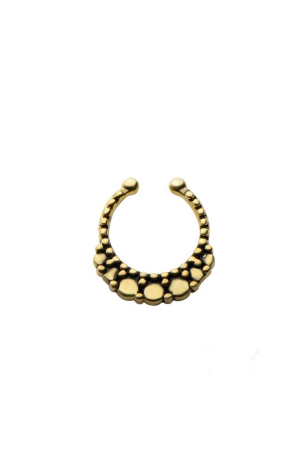 Antique Gold Bead Fake Septum