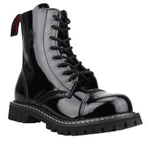 Angry Itch 8 Eye Steel Toe Boots Leather Patent