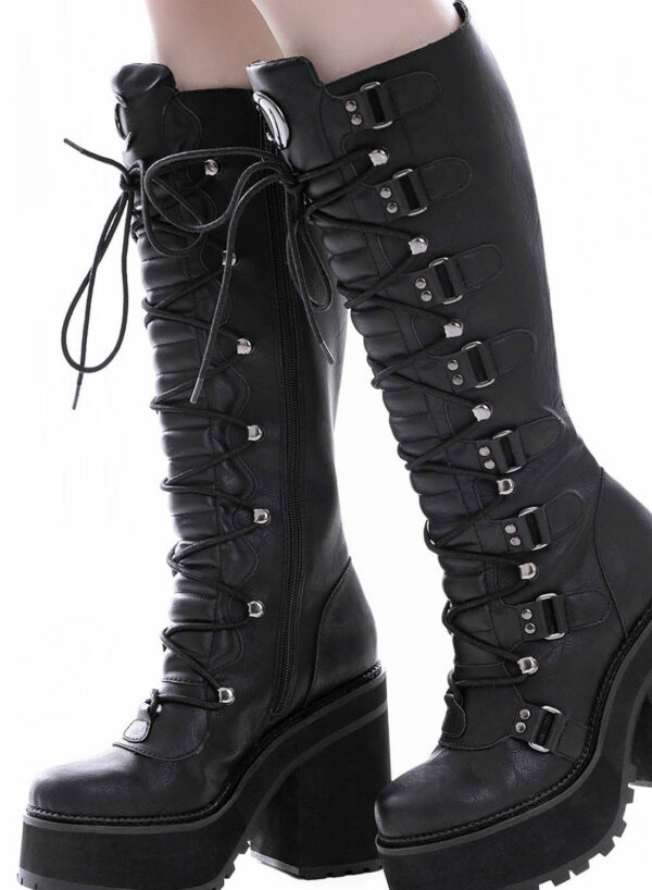 Killstar Selene Knee High Boots Black