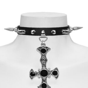 Abaddon Spike Leather Choker