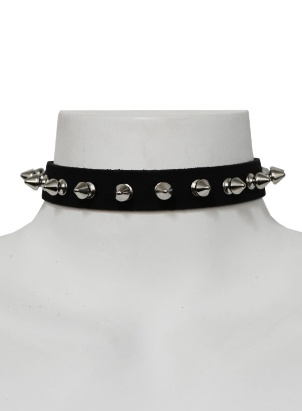 1 Row Spike Leather Choker