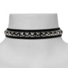1 Row Small Peramids Studs Leather Choker