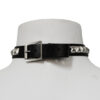 1 Row Small Peramids Studs Leather Choker
