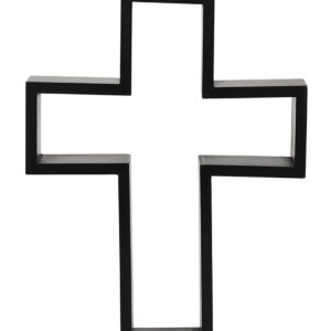 Black crucifx wall shelf