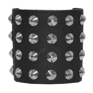 4 Row Con studs Leather Wristband