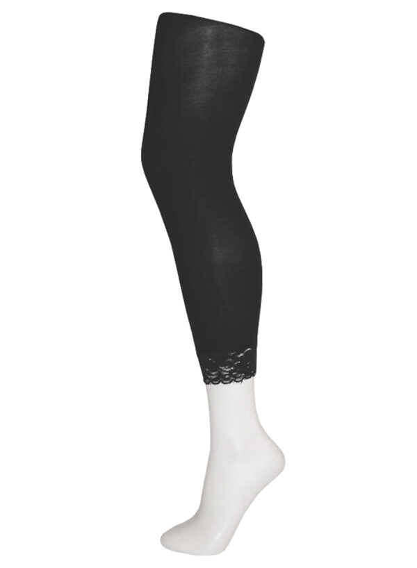 Footless black Tights With Lace