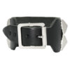 2 Row Pyramid Stud Leather Wristband