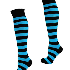 KH Socks Black Neon Blue Stripes