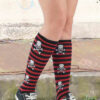 KH Socks Skulls Red Stripes