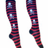 KH Socks Skulls Red Stripes