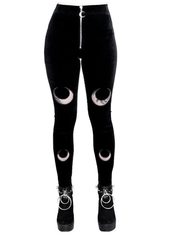 Double Crescent Velvet Leggings
