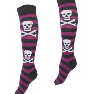 KH Socks Skulls Black Purple