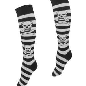 KH Socks Skulls Black White