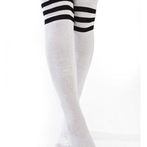 OK White Black Stripes Sport Socks