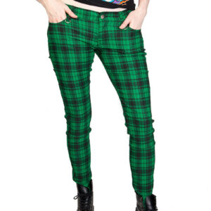 Check Skinny Jeans Green