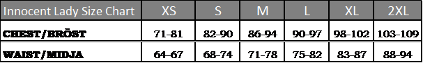 innocent lady size chart