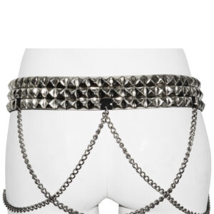 3 Row Pyramid Studbelt+Chain