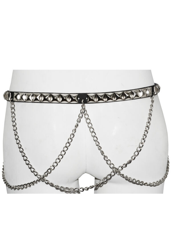 1 Row Pyramid Studbelt+ Chain