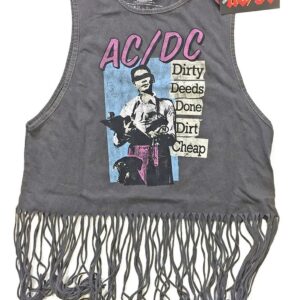 AC/DC Ladies Tassel Vest Dirty Deeds