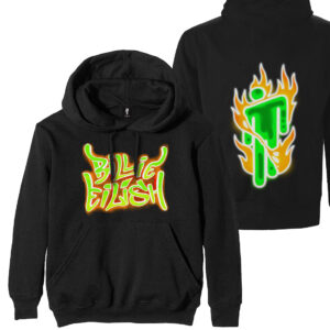 Billie Eilish Airbrush Flames Hoodie