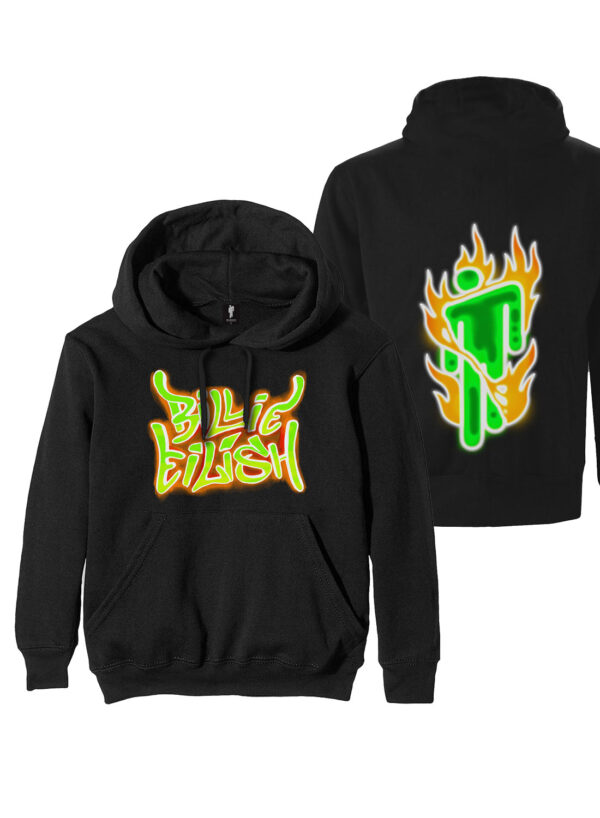 Billie Eilish Airbrush Flames Hoodie