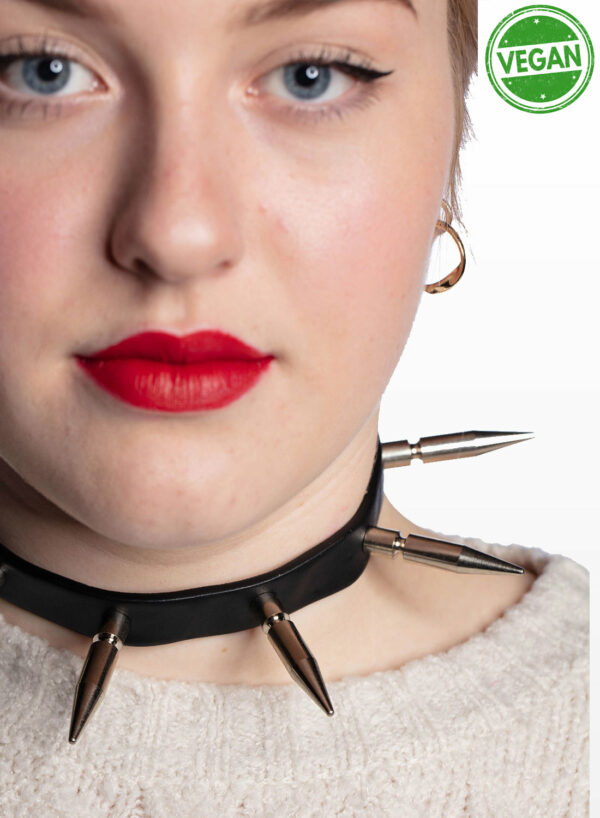 1 Row Extra Long Spike Vegan Choker