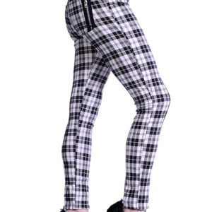 White Check Skinny Trousers