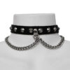 1 Row Con+ Chain Leather Choker