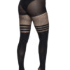 Fishnet Over The Knee Opaque Stripe Tights