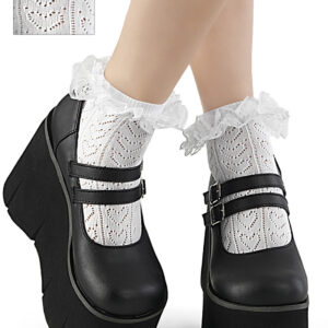 White Ruffle Harts Socks