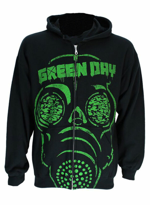 Green Day Gas Mask Zip Hoodie
