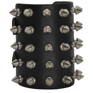 5 Row Spike Leather Wristband