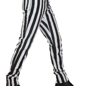 White Black Striped Pants
